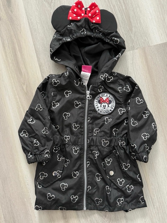 Disney Other - Disney Black Minnie Mouse Hooded Raincoat with Red Bow